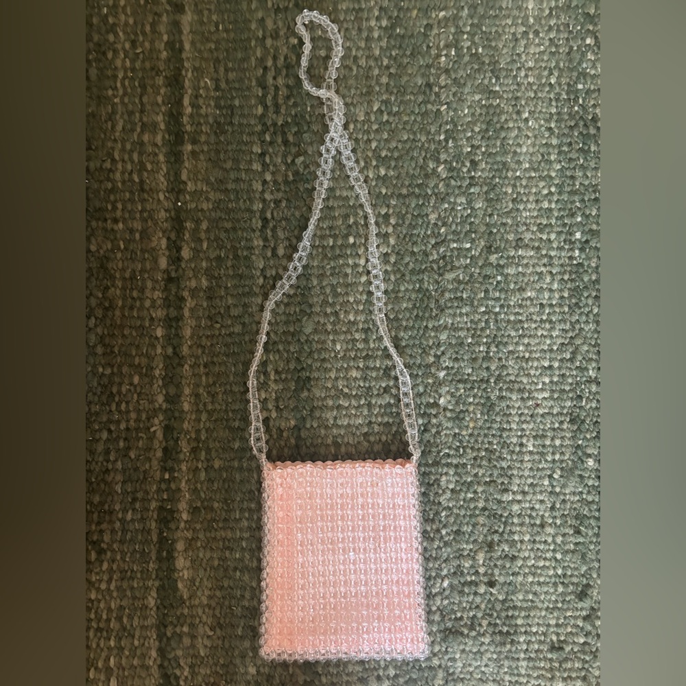 Pink Beaded Shoulder Bag